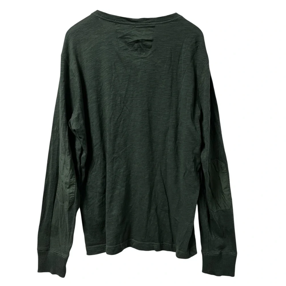 Banana Republic Henley Shirt Long Sleeve Cotton Casual Green Mens XL